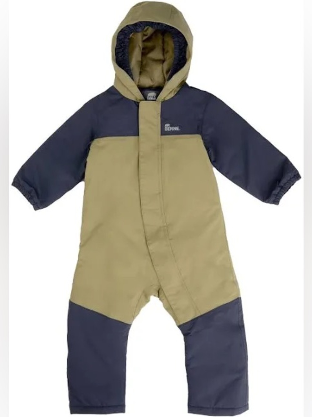 Berne Hooded Baby Snowsuit - Olive & Navy